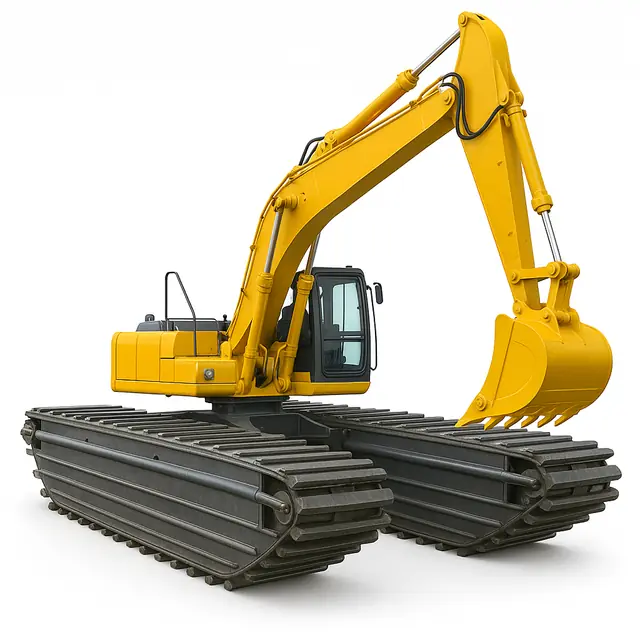 Alquiler de Excavadora Anfibia en obra